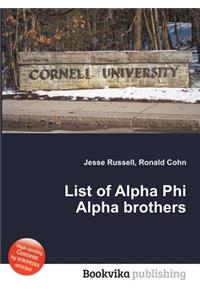 List of Alpha Phi Alpha Brothers