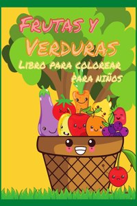 Libro para colorear de frutas y verduras para niños