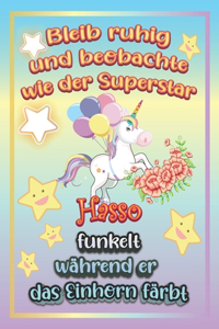 Bleib ruhig und beobachte wie Superstar Hasso funkelt während sie das Einhorn färbt