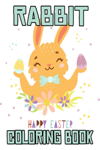 Rabbit happy Easter Coloring Book