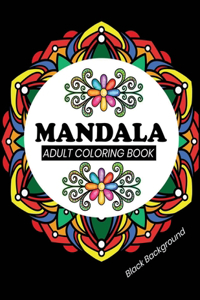 Mandala adult coloring book Black Background