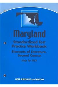 Maryland Standardized Test Practice Workbook: Elements of Literature, Second Course