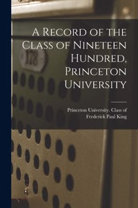 Record of the Class of Nineteen Hundred, Princeton University