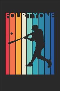 Baseball Notebook for 41 Year Old Women and Men - Vintage Baseball Journal - 41st Birthday Gift for Baseball Player Diary