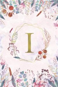 I - Monogrammed Floral Journal
