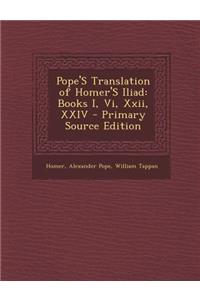 Pope's Translation of Homer's Iliad: Books I, VI, XXII, XXIV - Primary Source Edition