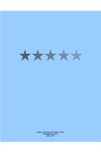 Cornell Notebook for Cornell Notes, 250 Numbered Pages, Blue Cover