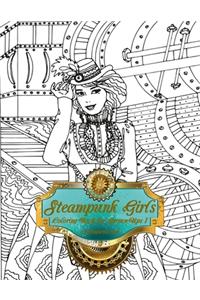 Steampunk Girls Coloring Book for Grown-Ups 1