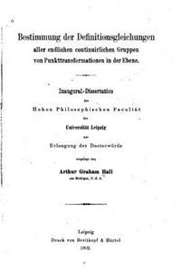 Bestimmung der Definitionsgleichungen aller endlichen continuirlichen Gruppen