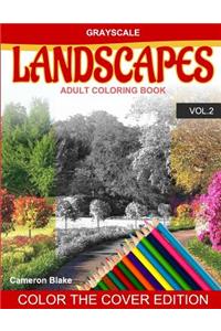 Grayscale LANDSCAPES Adult Coloring Book Vol.2