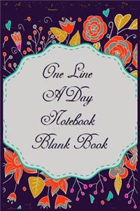 One Line A Day Notebook Blank Book