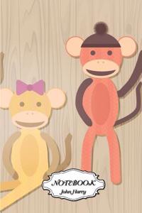 Notebook Journal Dot-grid, Graph, Lined, Blank, No Lined - Cute Monkey Notebook: Small Pocket Notebook / Journal / Diary