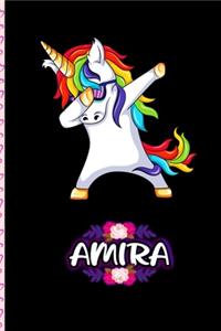 Amira - Dabbing Unicorn personalized named Notebook