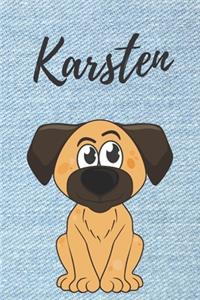 personalisiertes Notizbuch Hunde / Malbuch / Kritzelbuch / Tagebuch / Notizheft / Journal / DIN A5 / Geschenke Karsten