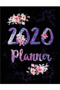 2020 Planner Weekly Monthly Flowers Blue