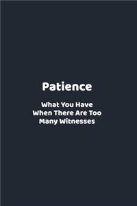 Patience - What You Have When There Are Too Many Witnesses