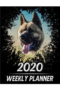 2020 Weekly Planner: Weekly & Monthly 2020 Planner Jan 1 2020 to Dec 31 2020 With Month, Week Views, 1 Year Planner + Important Holiday Dates, Akita Dog Cover