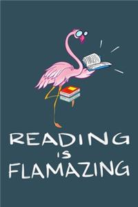 Reading is Flamazing: Librarian Notebook College Blank Lined 6 x 9 inch 110 pages -Notebook for Librarian Journal for Writing- Reading book Lovers Notebook for Girls-Gift