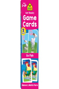 School Zone Go Fish & Memory Match Farm 2-Pack Game Cards