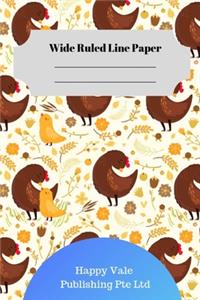 Cute Chicken Theme Wide Ruled Line Paper