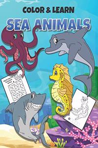 Color & Learn Sea Animals