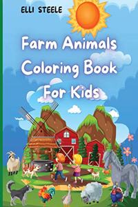 Farm Animals Coloring Book For Kids