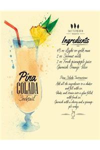Pina colada cocktail sketchbook