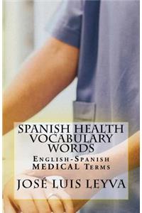 Spanish Health Vocabulary Words