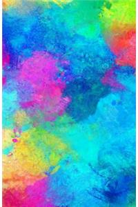 Rainbow Paint Effect Narrow College Ruled Journal / Notebook / Log / Diary / Composition Book 250 Numbered pages / 125 sheets 5.5 x 8.5 inches