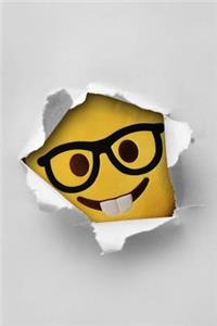 Smiley Face with Glasses Breaking Through Journal