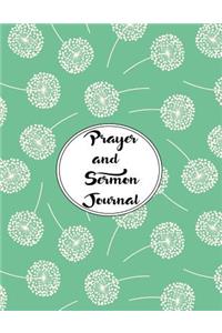 Prayer and Sermon Journal Notebook DOUBLE PAGES Dandelions Pattern 7