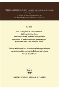 Einsatz elektronischer Datenverarbeitungsanlagen zur Automatisierung der Arbeitsvorbereitung für NC-Maschinen