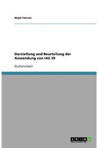 Darstellung und Beurteilung der Anwendung von IAS 39