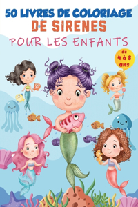 Livre de coloriage de sirène pour les enfants de 4 à 8 ans