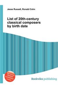 List of 20th-Century Classical Composers by Birth Date