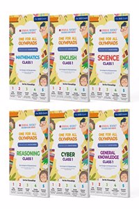 Oswaal One For All Olympiad Previous Years' Solved Papers Class 1 (Set of 6 Books) Maths, English, Science, Reasoning, Cyber & General Knowledge (For 2023 Exam)