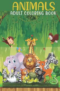 Animals Adult Coloring Book