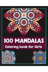 100 Mandalas coloring book for girls