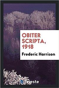 OBITER SCRIPTA, 1918