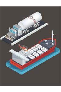 Cistern Truck and Tanker Blank Lined Notebook