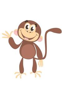 Happy Monkey Waving Blank Lined Notebook