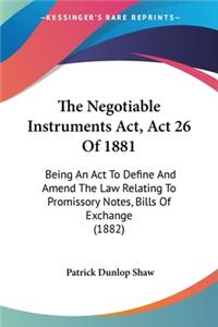 Negotiable Instruments Act, Act 26 Of 1881