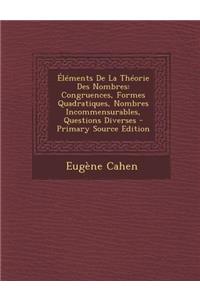 Elements de La Theorie Des Nombres: Congruences, Formes Quadratiques, Nombres Incommensurables, Questions Diverses - Primary Source Edition
