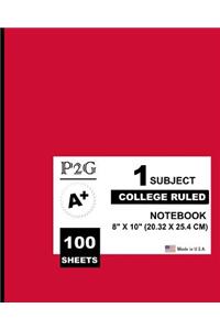 1 Subject College Ruled Notebook