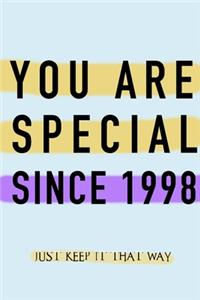 NOTEBOOK YOU ARE SPECIAL SINCE 1998 MATTE FINISH *HIGH QUALITY* 6x9 inches 120 pages