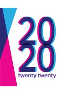 Cyan Magenta Glitch 2020 Week to View Planner