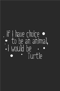 If I have choice to be an animal, I would be Turtle