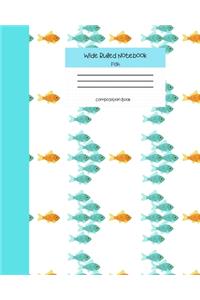 Wide Ruled Fish Notebook Composition Book