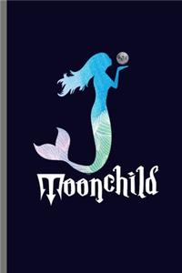 Moonchild: Cute Mermaid Design Perfect for Students, Kids & Teens for Journal, Doodling, Sketching and Notes Gift (6"x9") Lined Notebook to write in