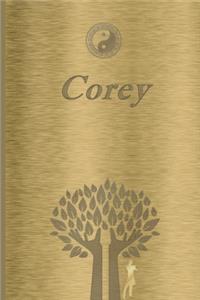 Corey: Personalized Name Journal/Notebook for Men - Masculine Metal-look Cover with Lined Writing Pages